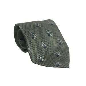 Collezione‎ Bellagio Silk Tie Geometric Pattern Blue Square Mens Tie
